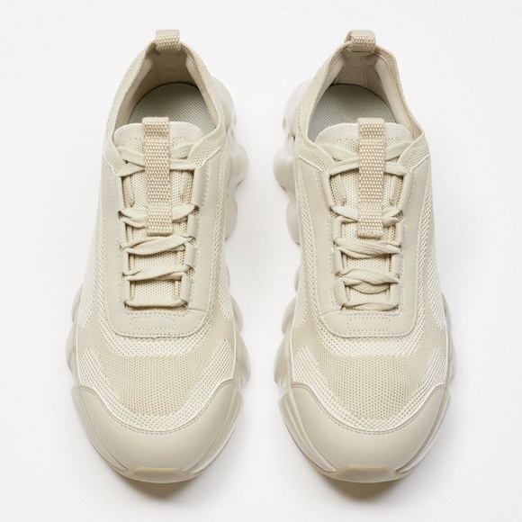 ZARA THICK SOLED KNIT RUNNING STYLE SHOES SZ 9 EU 42 - Picture 5 of 7